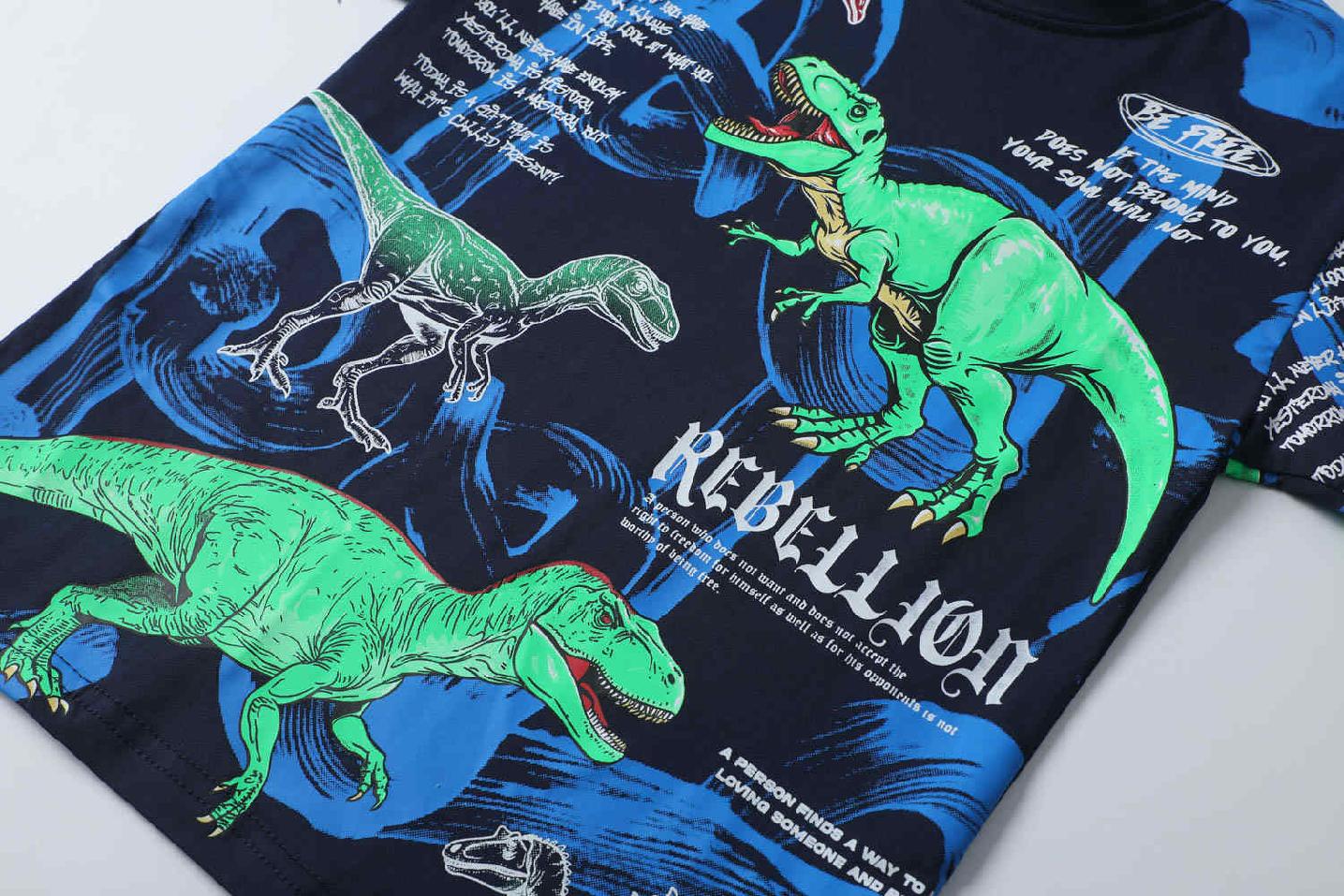 Chlapecké tričko kr.r. Kugo MC9859 s dinosaury černé